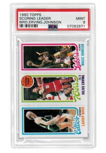 1980 Topps Scoring Leaders Bird, Erving, Johnson