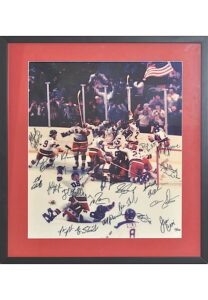 1980 United States “Miracle On Ice” Men’s Olympic Hockey Team-Signed 16” x 20” Autographed Framed Photo