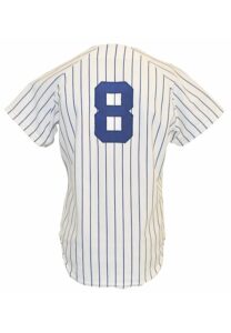 1980 Yogi Berra New York Yankees Coaches-Worn & Autographed Home Pinstripe Jersey