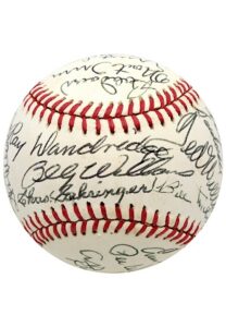 1980s Hall Of Famers Multi-Signed OAL Baseball Loaded With Signatures