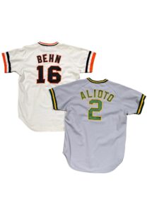 1980s Oakland A’s #2 Road & SF Giants #16 Home Game-Used Jerseys