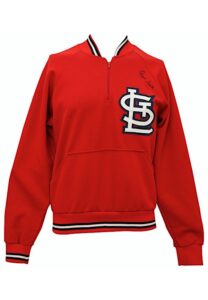 1980s Ozzie Smith St. Louis Cardinals Player-Worn & Autographed Warm Up Jacket