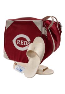 1980s Pete Rose Cincinnati Reds Player-Used Warmup Bag & Shower Shoes