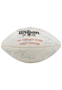 1980s San Francisco 49ers Team-Signed White Panel Football