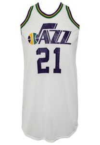 1980s Utah Jazz Player-Worn Practice Jersey & Shorts #21