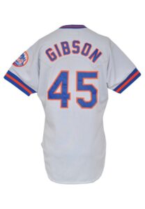 1981 Bob Gibson MY Mets Coach’s Worn & Autographed Road Jersey