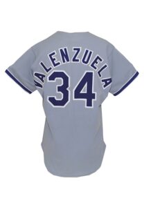 1981 Fernando Valenzuela Rookie LA Dodgers Team-Issued Playoffs Road Jersey