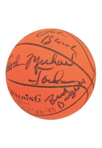 1982-83 UNC Tar Heels Team-Signed Basketball Featuring Rare Early Jordan