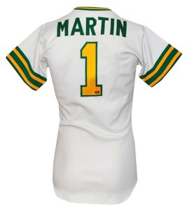 1982 Billy Martin Oakland Athletics Managers Worn Home Jersey