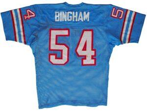 1982 Gregg Bingham Houston Oilers Game-Used Home Fishnet Jersey