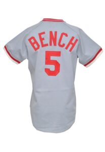 1982 Johnny Bench Cincinnati Reds Game-Used Road Jersey