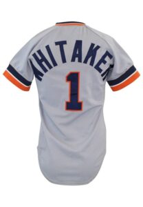 1982 Lou Whitaker Detroit Tigers Game-Used & Autographed Road Jersey