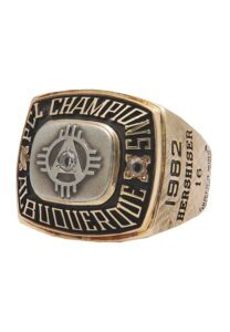 1982 Orel Hershiser Albuquerque Dukes PCL Championship Ring