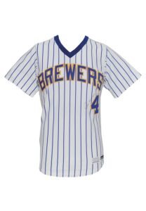 1982 Paul Molitor Milwaukee Brewers Game-Used & Autographed Home Uniform with Spikes