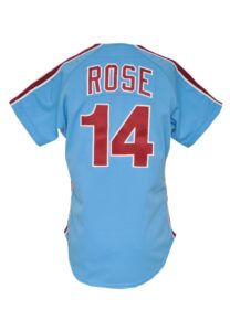 1982 Pete Rose Philadelphia Phillies Game-Used Powder Blue Road Jersey