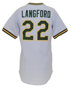 1982 Rick Langford Oakland Athletics Game-Used Road Jersey