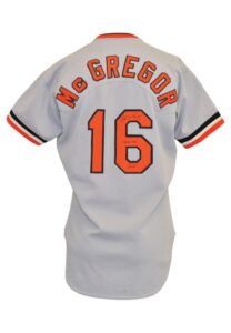 1982 Scott McGregor Baltimore Orioles Game-Used & Autographed Road Jersey