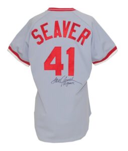 1982 Tom Seaver Cincinnati Reds Game-Used & Autographed Road Jersey