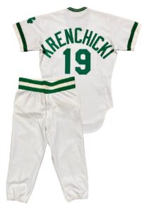 1982 Wayne Krenchicki Cincinnati Reds Game-Used St. Patricks Day Spring Training Uniform