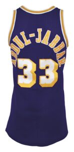 1983-1984 Kareem Adbul-Jabbar Los Angeles Lakers Game-Used Road Jersey 