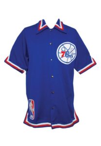 1983-84 Philadelphia 76ers Warm-Up Suit Attributed to Bobby Jones & 1982-83 Marc Iavaroni Philadelphia 76ers Warm-Up Jacket Autographed By Julius “Dr. J” Erving (3)(JSA)