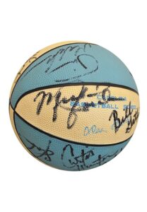 1983-84 University Of North Carolina Tar Heels Autographed Basketball Featuring Michael Jordan & Dean Smith