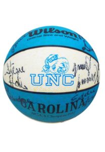 1983-84 University of North Carolina Tar Heels Team Signed Basketball With Michael Jordan