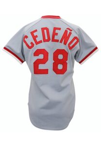 1983 Cesar Cedeño Cincinnati Reds Game-Used Road Jersey