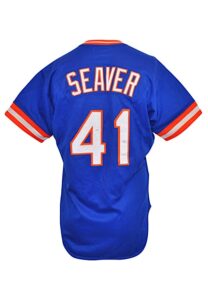 1983 Tom Seaver New York Mets Game-Used & Autographed Blue Alternate Jersey