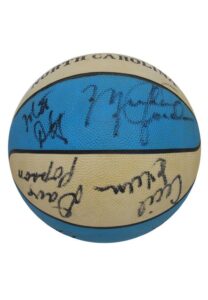 1983 UNC Tar Heels NCAA Champions Team Autographed Basketball with Michael Jordan