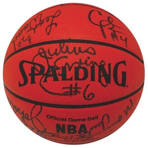 1984-1985 Philadelphia 76ers Team Autographed Basketball with Barkley Rookie