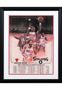 1984-85 Chicago Bulls Home Schedule Poster Framed Display