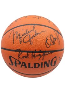 1984-85 Chicago Bulls Team-Signed Basketball Including Rookie Jordan