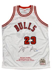 1984-85 Michael Jordan Chicago Bulls Autographed LE Mitchell & Ness HWC Jersey