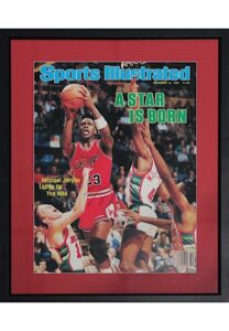 1984 Michael Jordan Rookie “A Star Is Born” Oversized Sports Illustrated Cover Framed Display