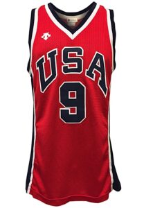 1984 Michael Jordan USA Olympic Men’s Basketball Game-Used Red Jersey