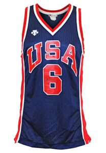 1984 Patrick Ewing USA Olympic Men’s Basketball Game-Used & Autographed Blue Jersey