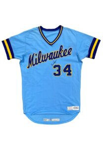 1984 Rollie Fingers Milwaukee Brewers Game-Used & Signed Jersey