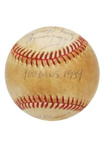 1984 Sparky Anderson’s Team Autographed & Game-Used Baseball from Tigers’ 100th Win