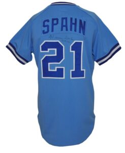 1984 Warren Spahn Atlanta Braves Coaches Worn & Autographed Road Jersey