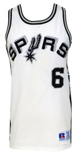 1985-1986 Mike Mitchell & Alfredrick Hughes San Antonio Spurs Game-Used Home Jerseys