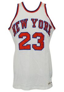 1985-86 Bob Thornton New York Knicks Rookie Game-Used Home Jersey