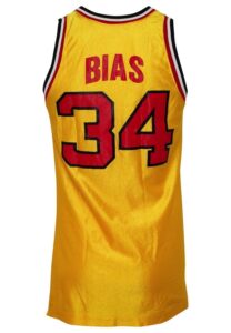 1985-86 Len Bias Maryland Terrapins Game-Used Gold Jersey