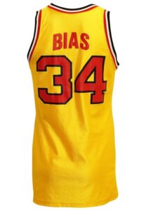 1985-86 Len Bias Maryland Terrapins Game-Used Gold Jersey