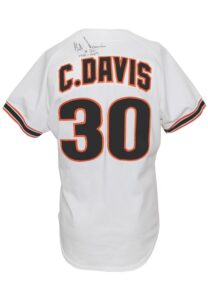 1985 Chili Davis San Francisco Giants Game-Used & Autographed Home Jersey