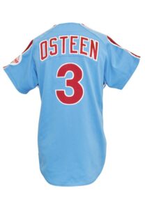 1985 Claude Osteen Philadelphia Phillies Coaches-Worn Powder Blue Road Jersey