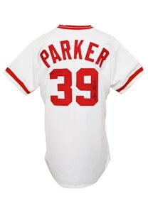 1985 Dave Parker Cincinnati Reds Game-Used & Autographed Home Uniform