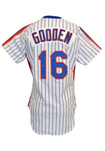 1985 Dwight Gooden New York Mets Game-Used Home Pinstripe Jersey