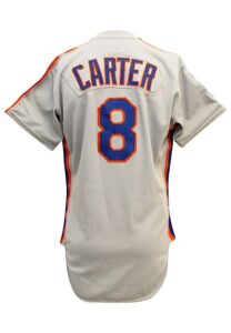 1985 Gary Carter New York Mets Game-Used & Autographed Road Jersey