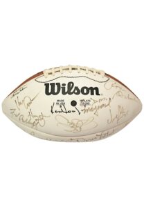 1985 NFL Hall Of Fame Induction Ceremony Atendees Signed Football Loaded With 30 Signatures Including Don Maynard, Tom Landry, Roger Staubach, Carl Eller, Fred Bilentnikoff & More